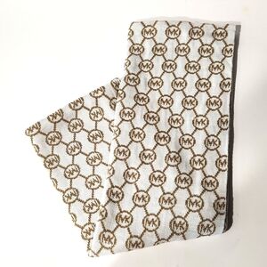 NEW Michael Kors Gold Metallic Signature Logo Infinity Scarf Wrap